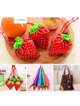 Strawberry Reusable Foldable Shopping Bags (12 Pcs)